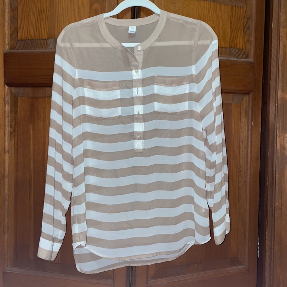 Old Navy Sheer Stripe Long Sleeve Shirt